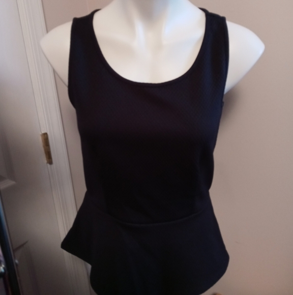 Ann Taylor navy peplum‎ top - Picture 1 of 3